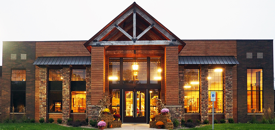 Huron Valley Guns facility exterior at night